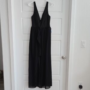 J for Justify Black V-Neck Maxi Sundress